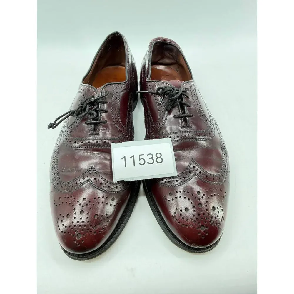 Allen Edmonds Men's Burgundy Leather Wingtip Brogue Oxford Dress Shoes 11 D USA